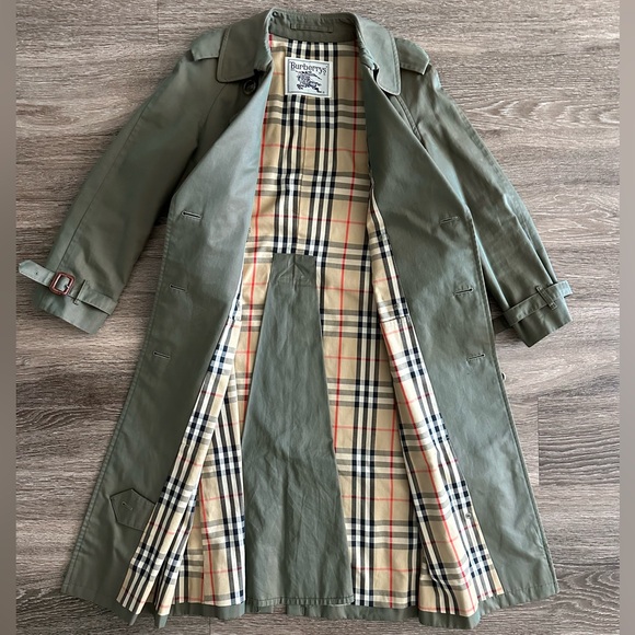 Burberry Monogram Logo Nova Check Long Trench Coat Iridescent - Picture 7 of 14